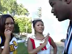 Asiatique, Noire, Pom pom girl, Noir ébène, Philippine, Interracial, Nénés, Rétro ancien