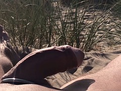 Amateur, Plage, Bukkaké, Tir de sperme, Néerlandais, Masturbation, De plein air, Public