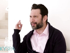 Blondine, Blasen, Tochter, Hd, Lecken, Massage, Zierlich, Titten