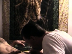 Eating Cum Off Straight Black Cock