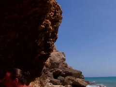 素人, ビーチ, デカパイ, フェラチオ, チン, ハードコア, アウトドア, オッパイの