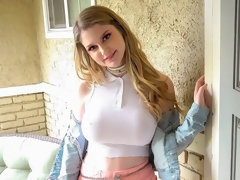 Grote mammen, Blond, Dominatie, Vingeren, Harig, Handbeurt, Natuurlijke tieten, Tiener