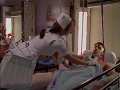 Asian nurse Kira Kener milking patient