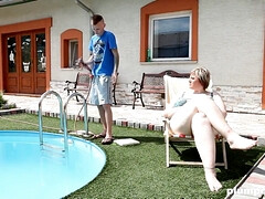 Grosser schwanz, Grosse titten, Blondine, Blasen, Schwanz, Fetisch, Milf, Mutti