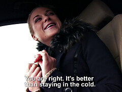 Cristal Caitlin's bald pussy gets pounded in reverse cowgirl & car POV