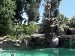 Arsch, Kondom, Natürlichen titten, Im freien, Pool, Muschi, Badeanzug, Titten