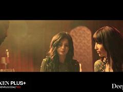 Blasen, Braunhaarige, Handjob, Interrassisch, Party, Flotter dreier