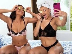 Cunnilingus, Asiático, Morena, Peludo, Lesbiana, Lamidas, Masturbación, Estriptis