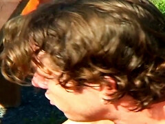 Busty Redhead Granny Banged In Garden