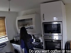 Fake cop gives ass to mouth for brunette