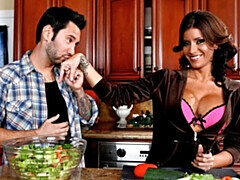 デカ尻, デカチン, デカパイ, フェラチオ, 茶髪の, バック, 淫乱熟女