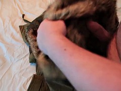 Topshop Fur Hood Parka - Wank - Play - Cum-shot on Fur!