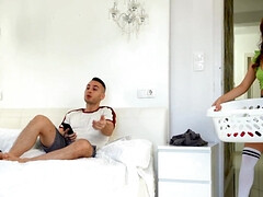 Tussi, Blasen, Spermaladung, Europäisch, Frau, Handjob, Orgasmus, Ablutschen