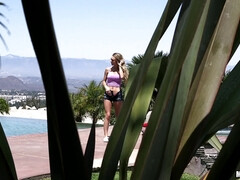 Cul, Blonde, Plantureuse, Faciale, Nue  à poil, Seins naturels, De plein air, Voyeur