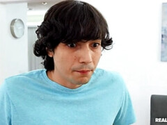 Braunhaarige, Spermaladung, Schwanz, Aufs gesicht abspritzen, Hardcore, Höschen, Rasiert, Titten