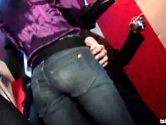 ブロンド, 茶髪の, Hd, ヒール, 異人種間, パーティ, ストッキング, オッパイの