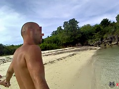 Strand, Grosse titten, Paar, Küssen, Im freien, Öffentlich, Russisch, Titten