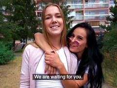 18 ans, Blonde, Tchèque, Orgasme, Petite femme, Chevaucher, Plan cul à trois, Nénés