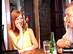 teenage Electra Angel take an aged rod