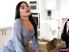 デカ尻, デカチン, フェラチオ, チン, ラティーナ, ラフ, フェラする, ティーン