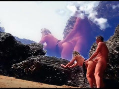 素人, お尻, ビーチ, 浮気する, チン, フランス人, グループ, アウトドア