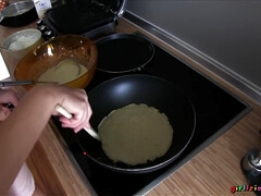 ブロンド, 茶髪の, カップル, チェコ, キッチン, 自然山雀, オマンコ, オッパイの