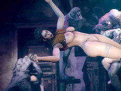 Grosser arsch, Blasen, Braunhaarige, Besamung, Riesig, Monster, Titten