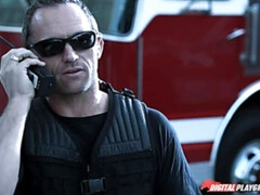 浴室, フェラチオ, 顔射, オマンコ, タトゥー, オッパイの, ユニフォーム, 濡れ