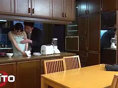 Erito - spectacular housewife takes a switch sides cock rail and a messy moneyshots inwards her Hairy Pussy
