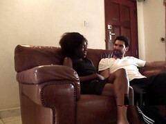 African hottie banged on couch