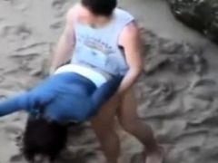 Amateur, Playa, Morena, Al aire libre, Voyeur