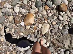 Strand, Paar, Aufs gesicht abspritzen, Handjob, Hardcore, Im freien, Öffentlich, Jungendliche (18+)