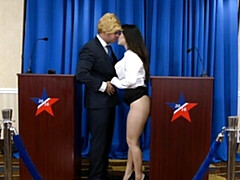 Grosser arsch, Grosser schwanz, Grosse titten, Blasen, Braunhaarige, Hundestellung, Milf