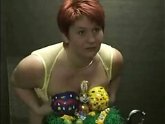 Anna Devot German MILF Easter Bunny Fetish with Big Natural Tits and Dildo Masturbation