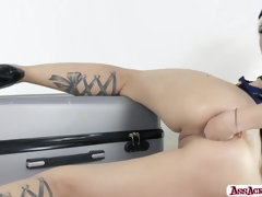 アナル, 美女, ブロンド, フィストファック, 目瞪口呆, Hd, 一人, ユニフォーム