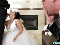 デカパイ, 黒人, フェラチオ, 茶髪の, 黒人, 異人種間, ストッキング, 結婚式