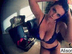 茶髪の, オナニー, 裸, オマンコ, 一人