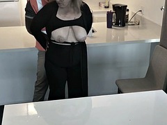 Grosser schwanz, Schwarz, Blasen, Schwarz, Hausfrau, Interrassisch, Reif, Milf