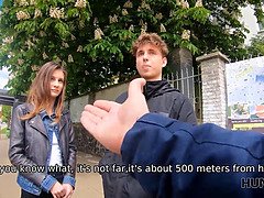 Hunter financially helps couple by fucking boys GF
