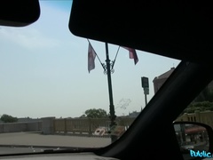 Amateur, Coche, Polla, Estilo perrito, Corridas faciales, Hotel, Al aire libre, Público