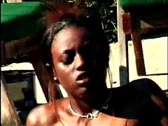 Schwarz, Schwarz, Lesbisch, Lecken, Titten