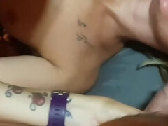 Mate came over for movies, completed up cumming on his boner in mfm three-way