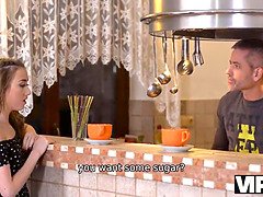 捕まる, 爸, なめる, オマンコ, ガリガリ, タトゥー, ティーン, オッパイの