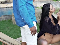 Private. com - Big tits Kira Queen cumshot on 2 black cocks