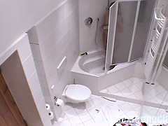 Amateur blowjob secretly filmed in the bathroom