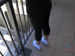 Amateur, Cul, Brunette brune, Petite amie, Chatte, Rasée, Chaussettes, Nénés