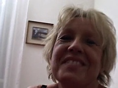 Blonde MILF fucks with toys and cock to cum