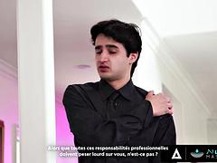 NURU MASSAGE - Naughty Wife Cheats On Her Hubby With His Assistant FRENCH SUBTITLES