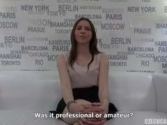 18-year-old Czech babe with big tits fucks at casting