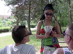 Big guy, threesome, ebony